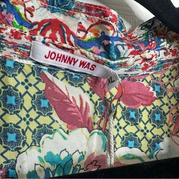 Johnny Was NWT LUBELLO REESE BUTTON DOWN Size XL NWT 100% silk - Picture 6 of 11